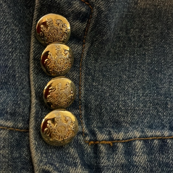Lauren Jean Co by Ralph Lauren Jean Jacket cool buttons (one missing) Size M - Picture 4 of 10